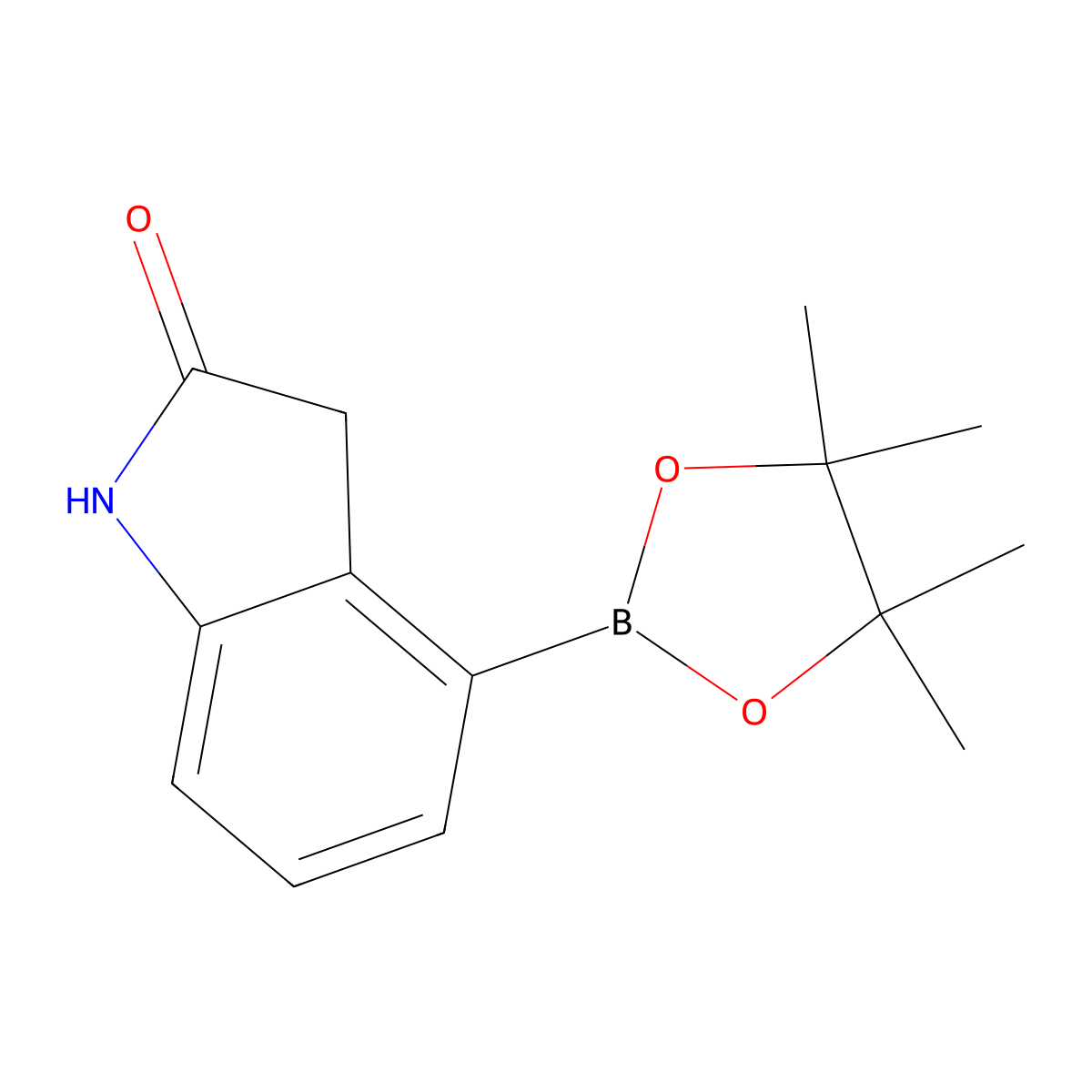 4-(4,4,5,5-Tetramethyl-1,3,2-dioxaborolan-2-yl)indolin-2-one molecular structure, CAS 1150271-44-5