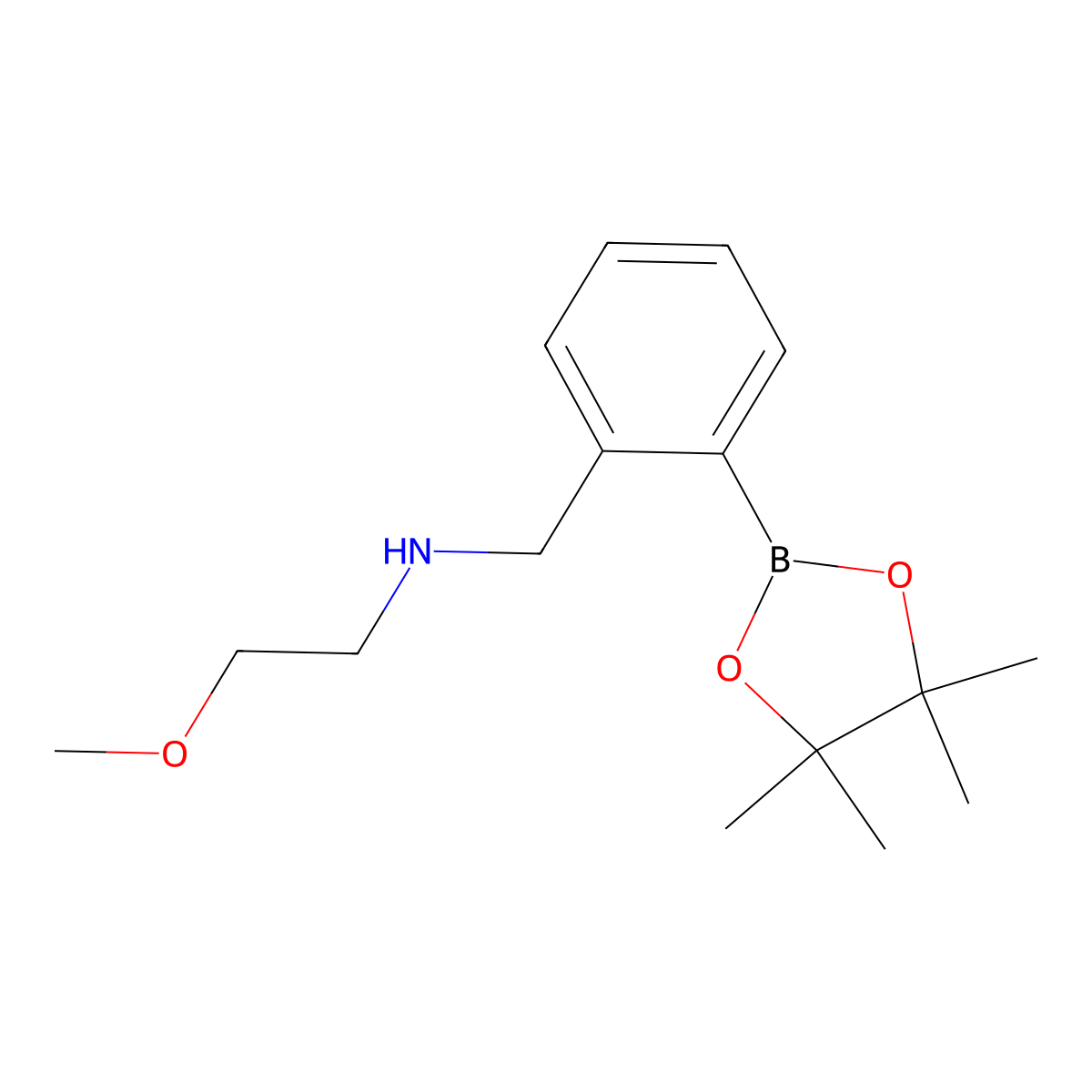 2-Methoxy-N-(2-(4,4,5,5-tetramethyl-1,3,2-dioxaborolan-2-YL)benzyl)ethanamine molecular structure, CAS 1150271-51-4