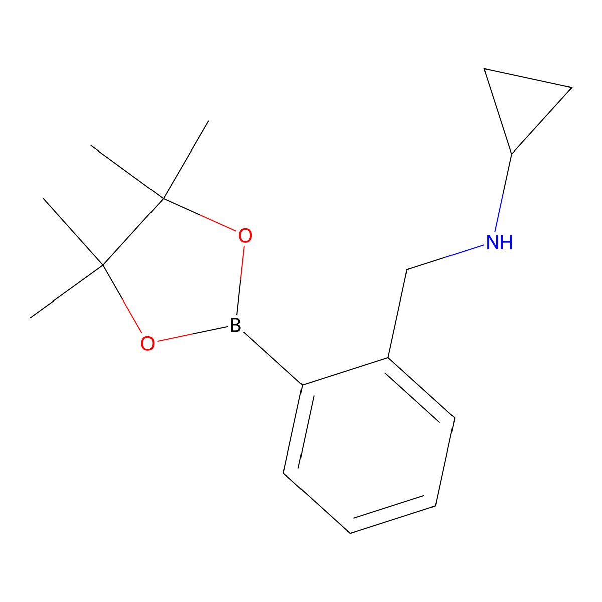 2-(N-Cyclopropylaminomethyl)phenylboronic acid, pinacol ester molecular structure, CAS 1150271-52-5