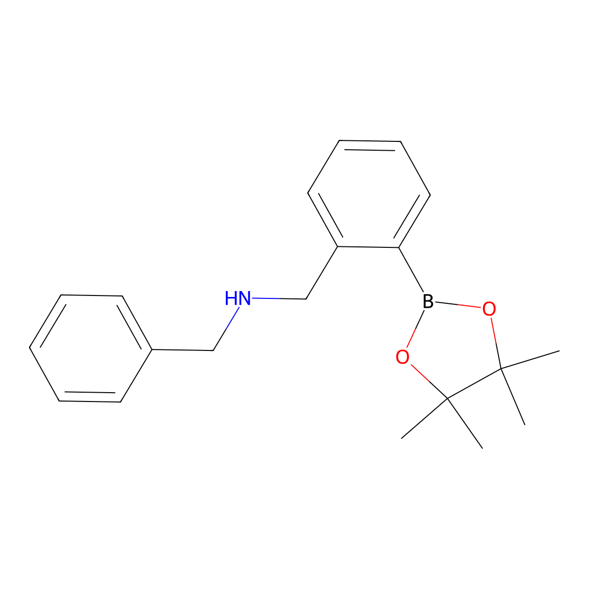 N-Benzyl-1-(2-(4,4,5,5-tetramethyl-1,3,2-dioxaborolan-2-yl)phenyl)methanamine molecular structure, CAS 1150271-53-6