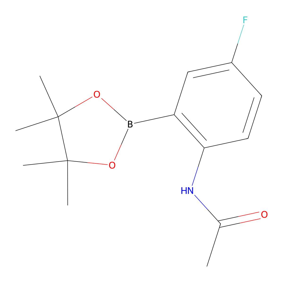 N-(4-Fluoro-2-(4,4,5,5-tetramethyl-1,3,2-dioxaborolan-2-yl)phenyl)acetamide molecular structure, CAS 1150271-55-8