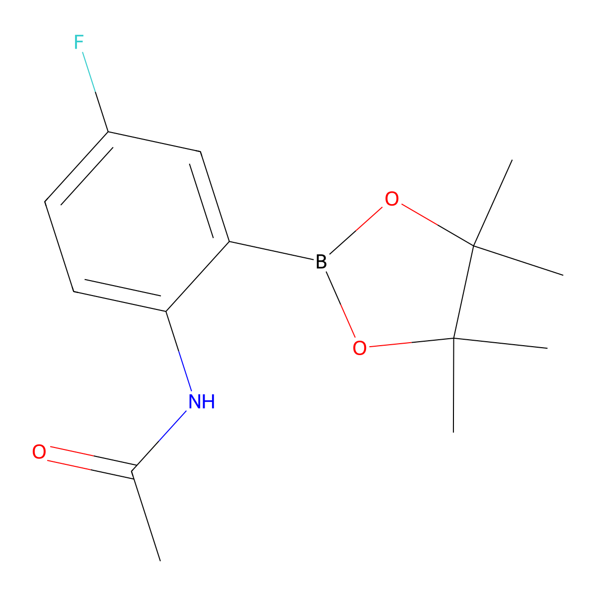 N-(4-Fluoro-2-(4,4,5,5-tetramethyl-1,3,2-dioxaborolan-2-yl)phenyl)acetamide molecular structure, CAS 1150271-55-8