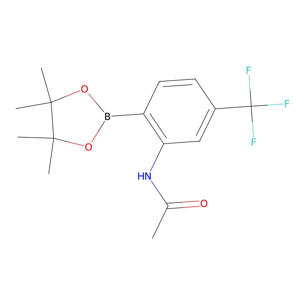 N-(2-(4,4,5,5-Tetramethyl-1,3,2-dioxaborolan-2-yl)-5-(trifluoromethyl)phenyl)acetamide molecular structure, CAS 1150271-57-0