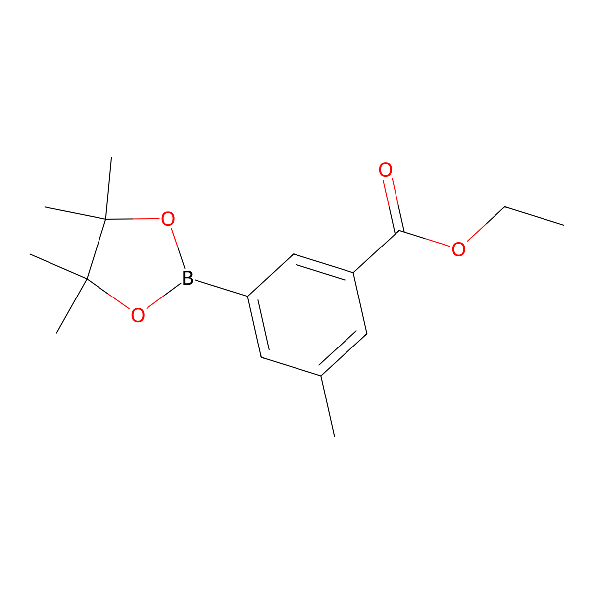 Ethyl 3-methyl-5-(4,4,5,5-tetramethyl-1,3,2-dioxaborolan-2-yl)benzoate molecular structure, CAS 1150271-63-8