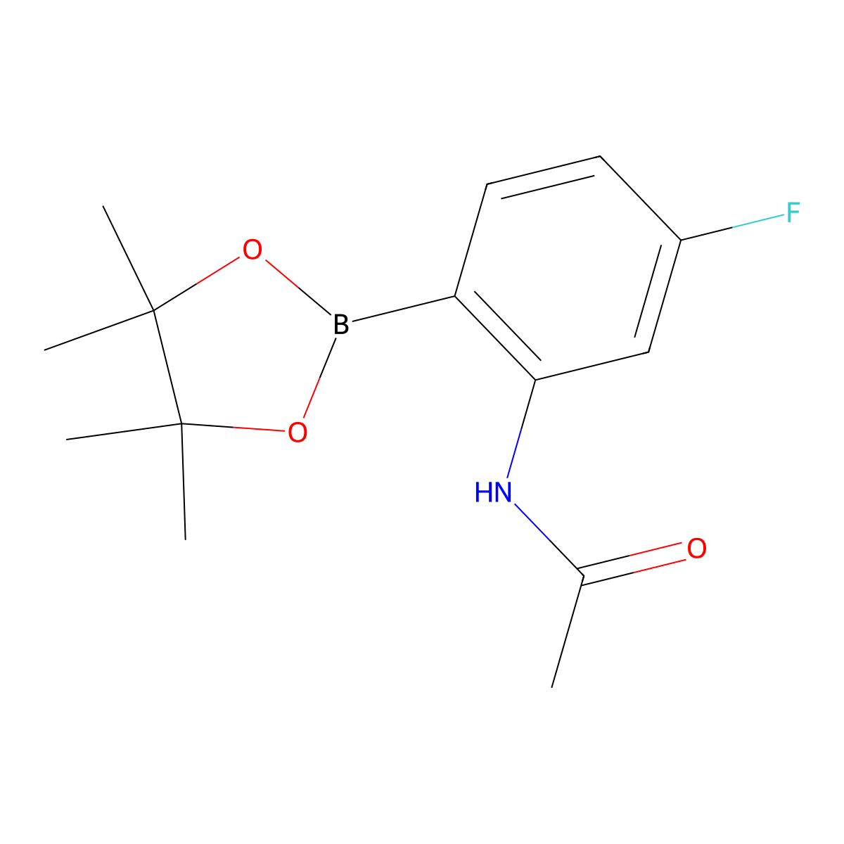 2-Acetamido-4-fluorobenzeneboronic acid, pinacol ester molecular structure, CAS 1150271-67-2