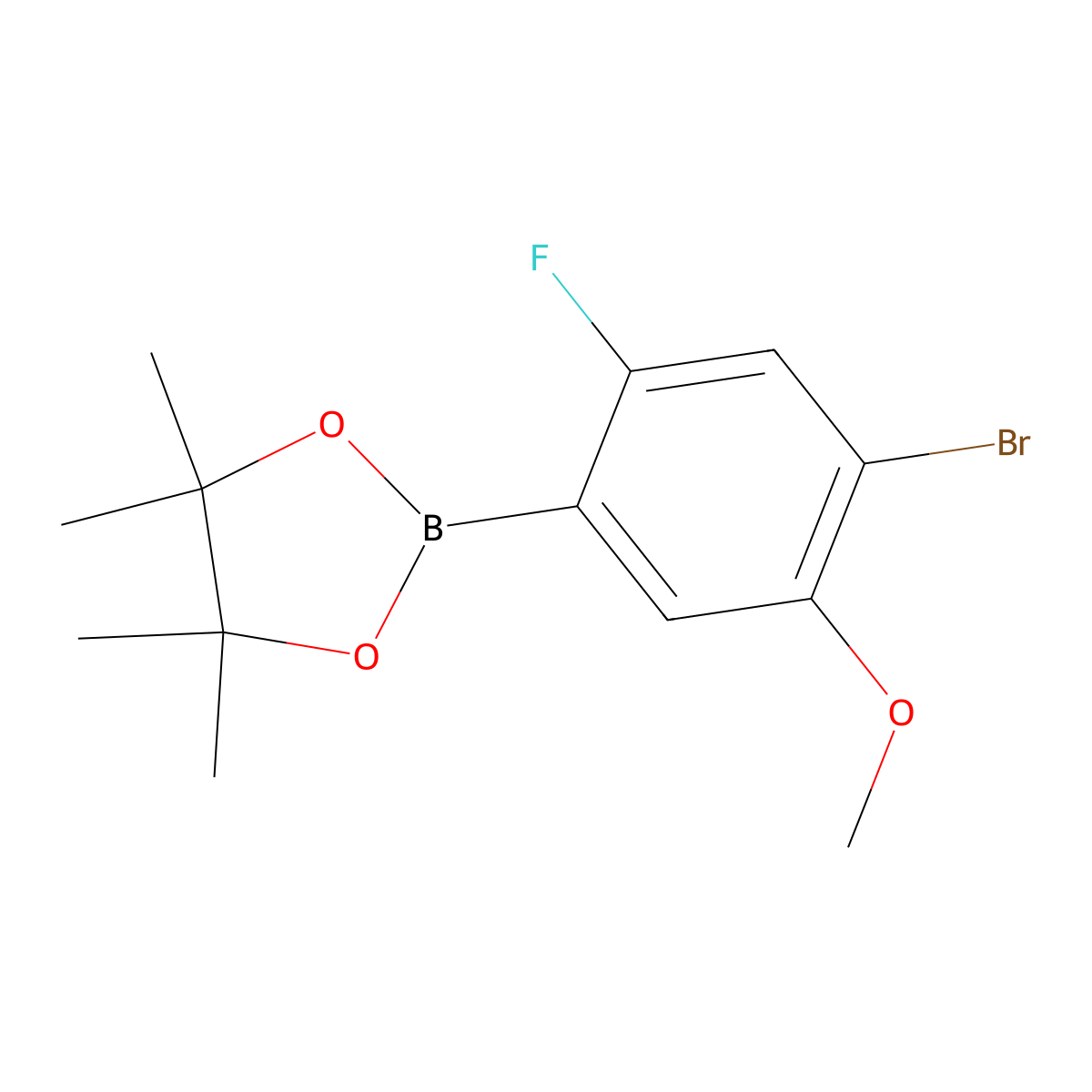 2-(4-Bromo-2-fluoro-5-methoxyphenyl)-4,4,5,5-tetramethyl-1,3,2-dioxaborolane molecular structure, CAS 1150271-71-8