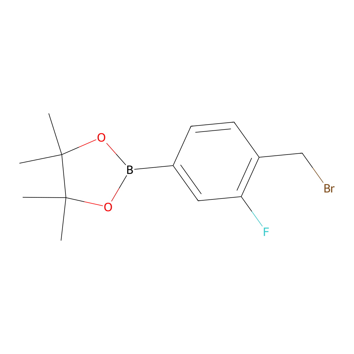 4-Bromomethyl-3-fluorophenylboronic acid, pinacol ester molecular structure, CAS 1150271-74-1
