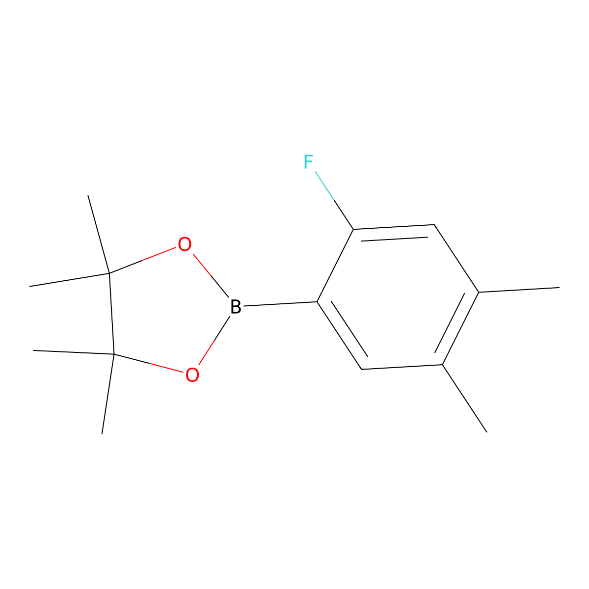 2-(2-Fluoro-4,5-dimethylphenyl)-4,4,5,5-tetramethyl-1,3,2-dioxaborolane molecular structure, CAS 1150271-75-2