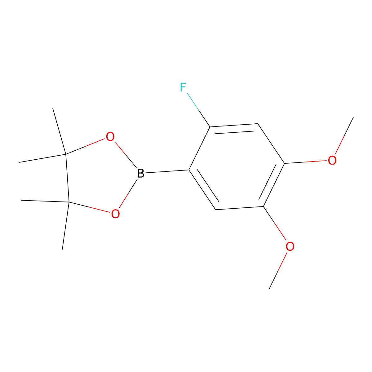 2-(2-Fluoro-4,5-dimethoxyphenyl)-4,4,5,5-tetramethyl-1,3,2-dioxaborolane molecular structure, CAS 1150271-76-3