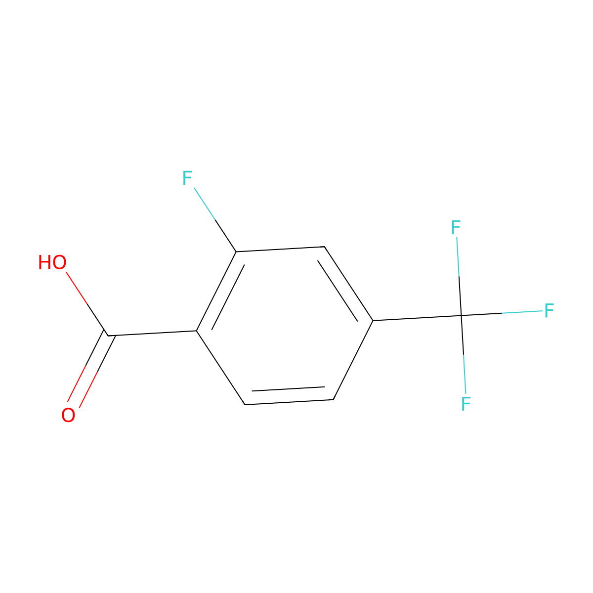 2-Fluoro-4-(trifluoromethyl)benzoic acid molecular structure, CAS 115029-24-8