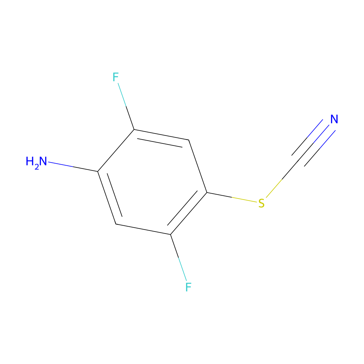 2,5-Difluoro-4-thiocyanatoaniline molecular structure, CAS 1150339-43-7