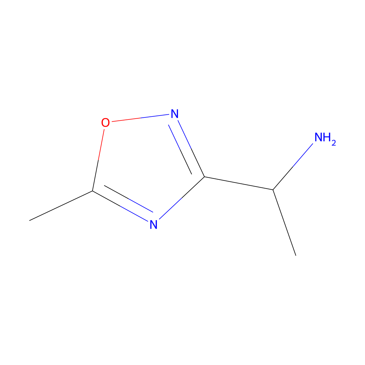 (R)-1-(5-Methyl-1,2,4-oxadiazol-3-yl)ethan-1-amine molecular structure, CAS 1150339-59-5