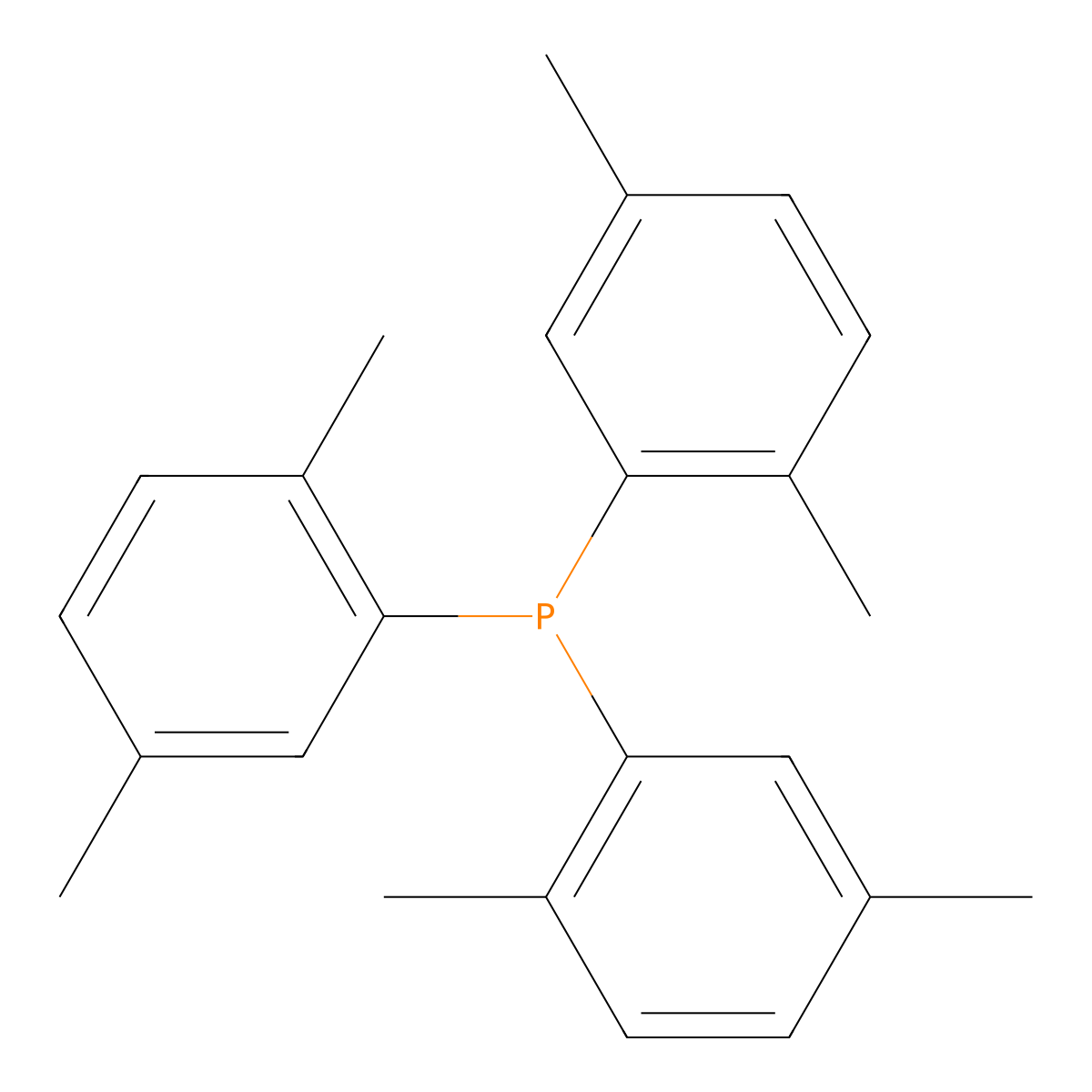 Tris(2,5-dimethylphenyl)phosphine molecular structure, CAS 115034-38-3