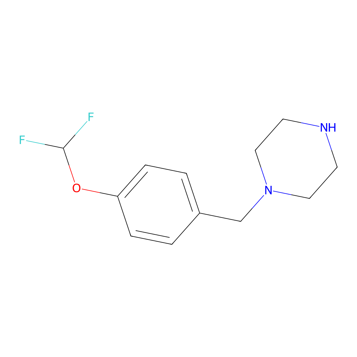 1-(4-(Difluoromethoxy)benzyl)piperazine molecular structure, CAS 1150344-90-3