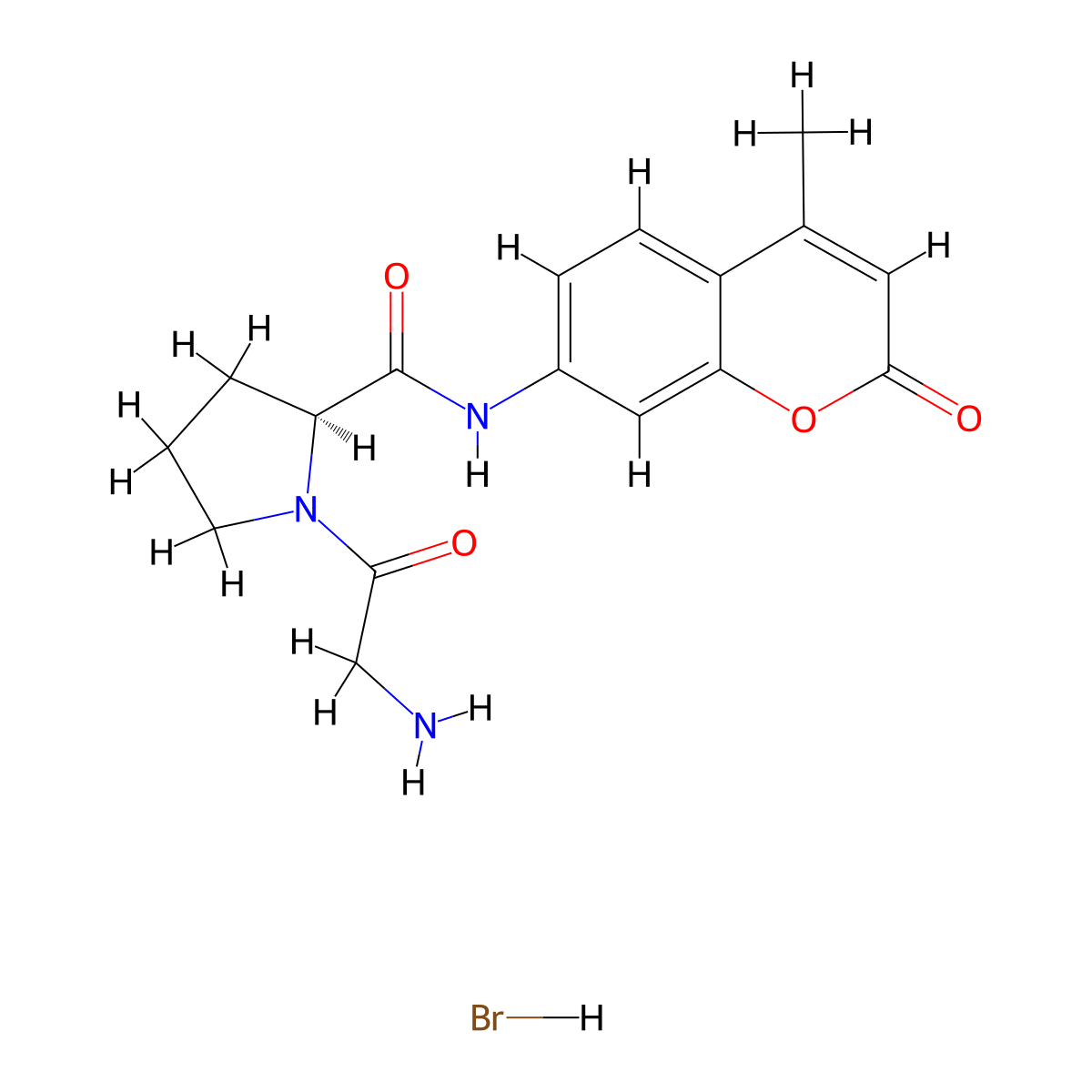 Glycyl-L-proline 7-amido-4-methylcoumarin hydrobromide molecular structure, CAS 115035-46-6