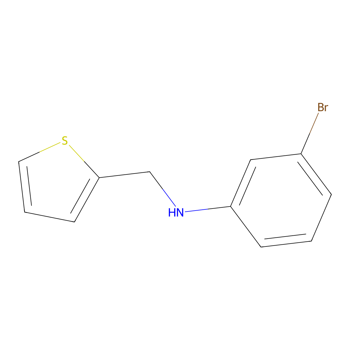 3-bromo-N-[(thiophen-2-yl)methyl]aniline molecular structure, CAS 115036-43-6