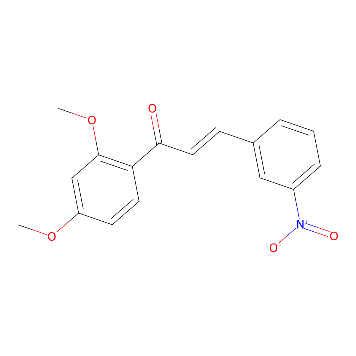 2-Propen-1-one, 1-(2,4-dimethoxyphenyl)-3-(3-nitrophenyl)- molecular structure, CAS 115043-98-6