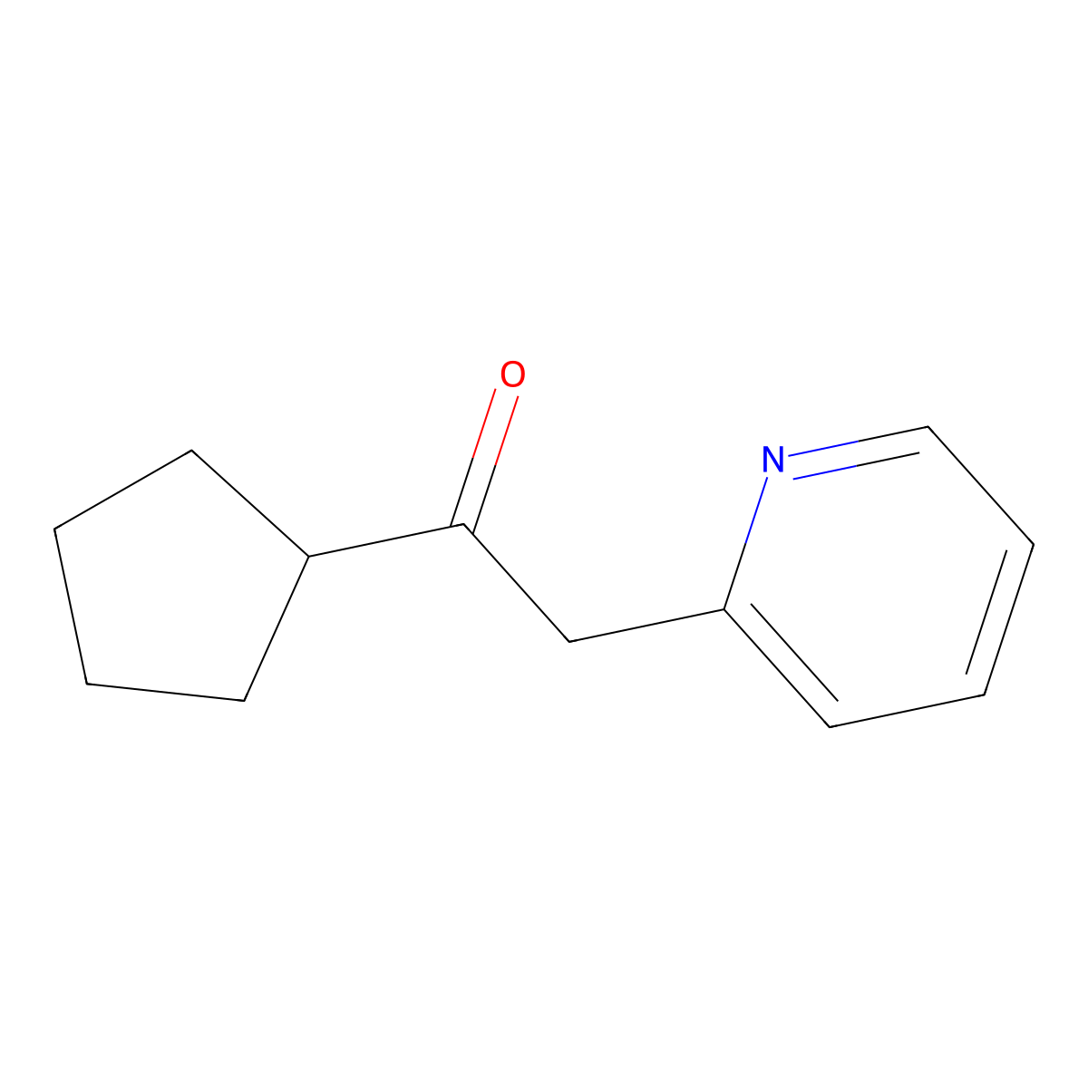 1-Cyclopentyl-2-(pyridin-2-yl)ethanone molecular structure, CAS 115045-66-4