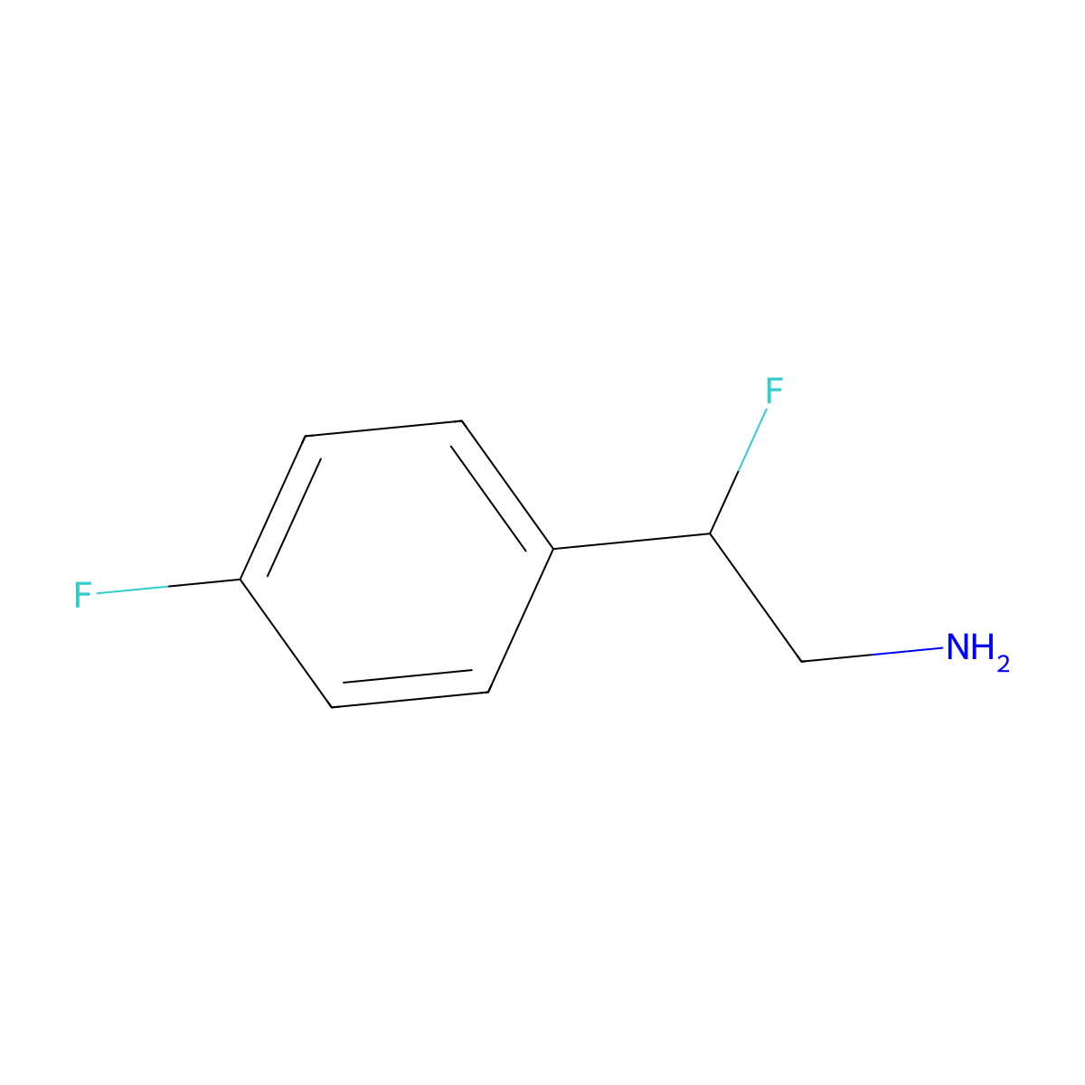 2-Fluoro-2-(4-fluorophenyl)ethan-1-amine molecular structure, CAS 115046-30-5