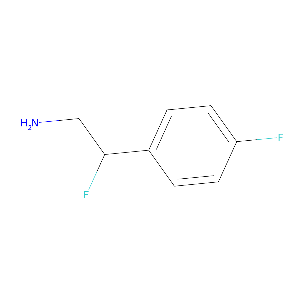 2-Fluoro-2-(4-fluorophenyl)ethan-1-amine molecular structure, CAS 115046-30-5
