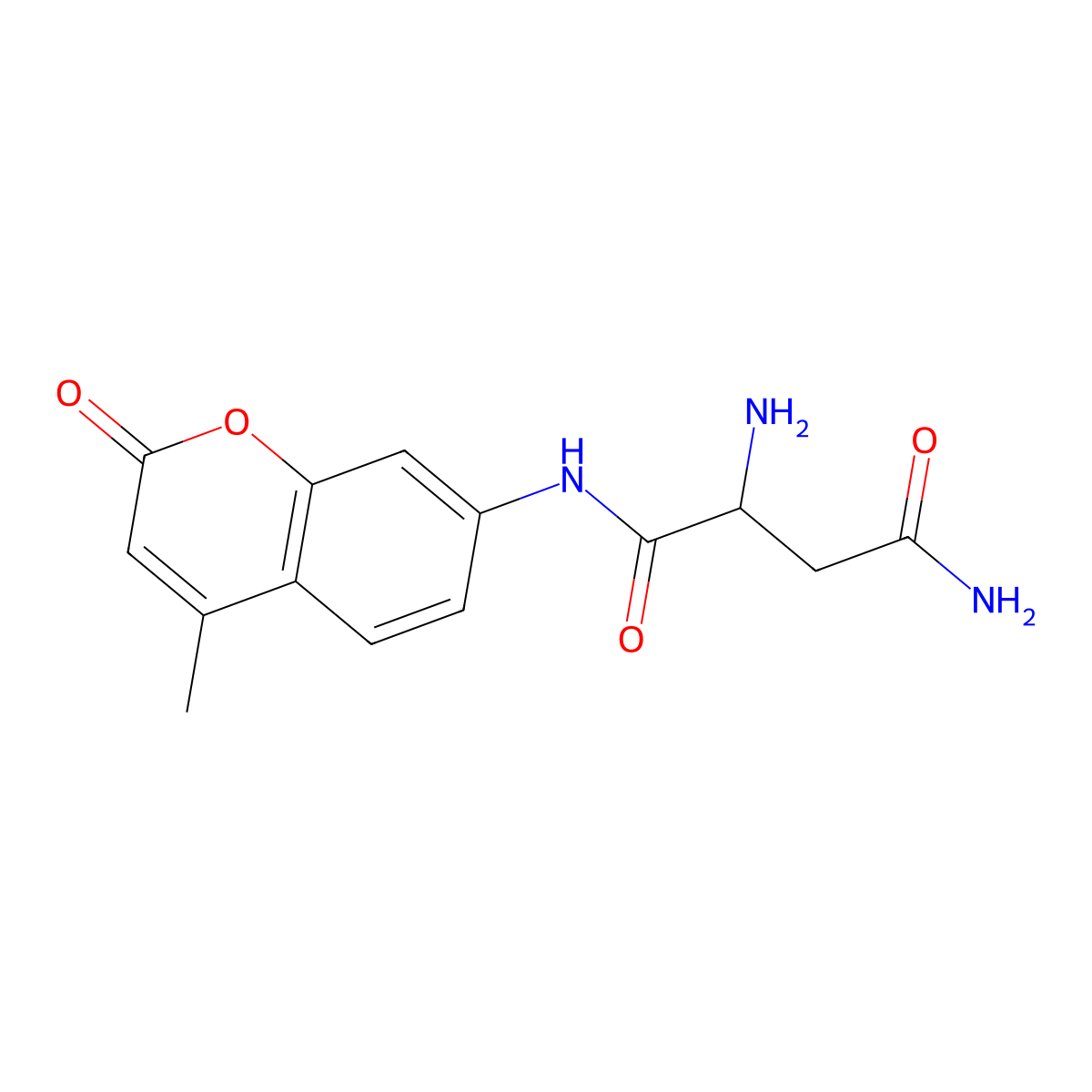 (2S)-2-amino-N-(4-methyl-2-oxochromen-7-yl)butanediamide molecular structure, CAS 115047-89-7
