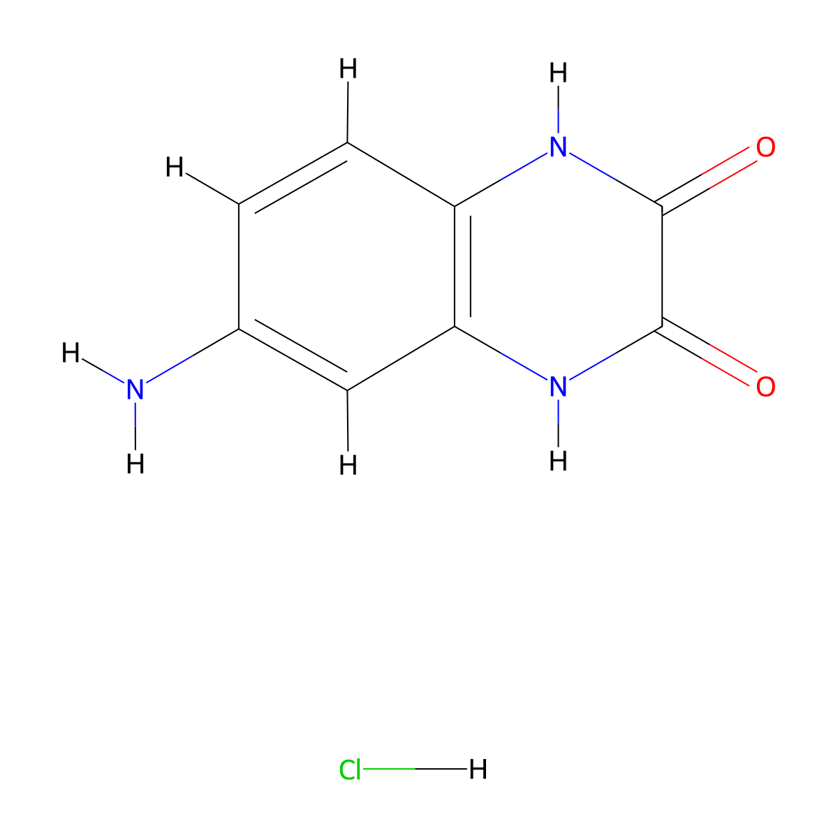 6-Amino-1,4-dihydro-quinoxaline-2,3-dione hydrochloride molecular structure, CAS 115049-73-5