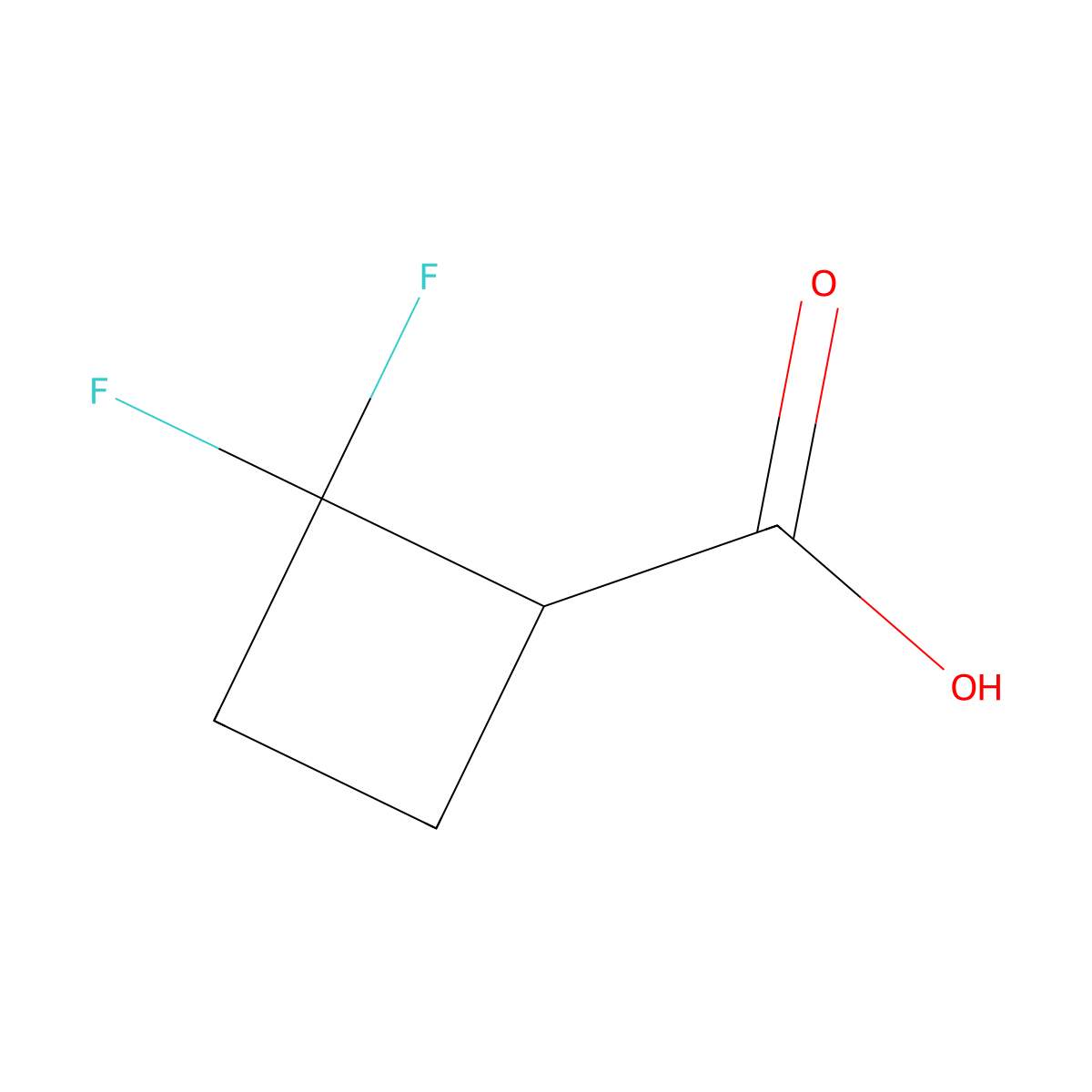 2,2-Difluorocyclobutane-1-carboxylic acid molecular structure, CAS 1150518-74-3