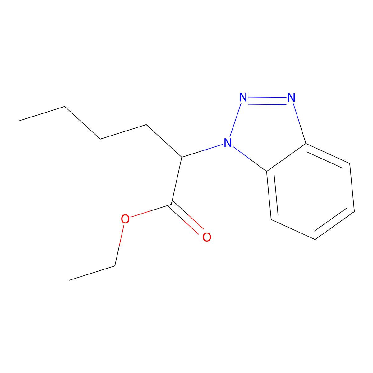Ethyl 2-(1H-1,2,3-benzotriazol-1-yl)hexanoate molecular structure, CAS 115054-74-5