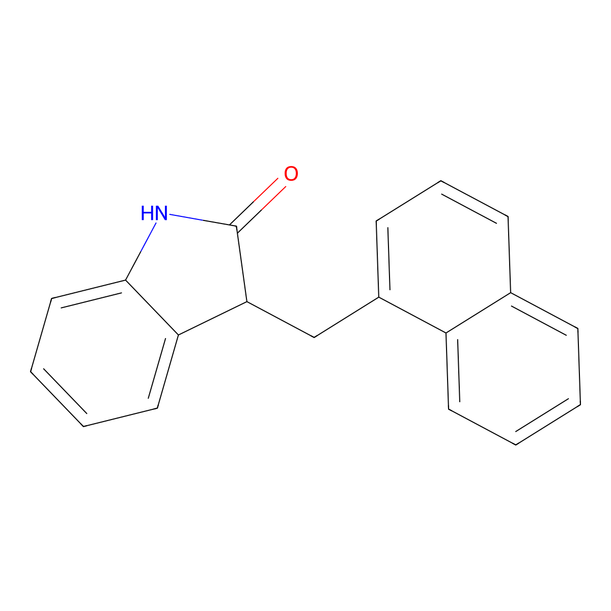 3-[(naphthalen-1-yl)methyl]-2,3-dihydro-1H-indol-2-one molecular structure, CAS 1150560-91-0