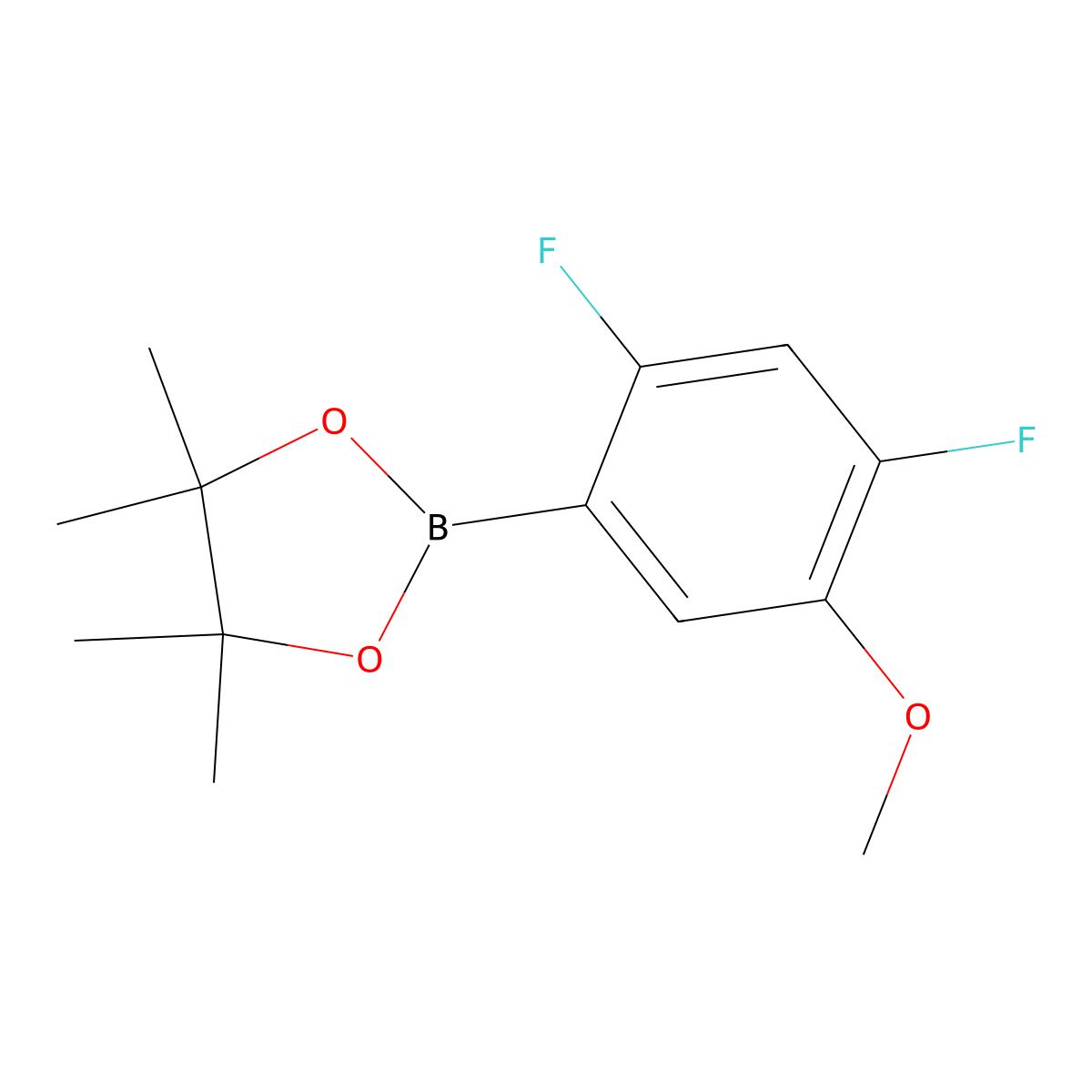 2-(2,4-Difluoro-5-methoxyphenyl)-4,4,5,5-tetramethyl-1,3,2-dioxaborolane molecular structure, CAS 1150561-57-1