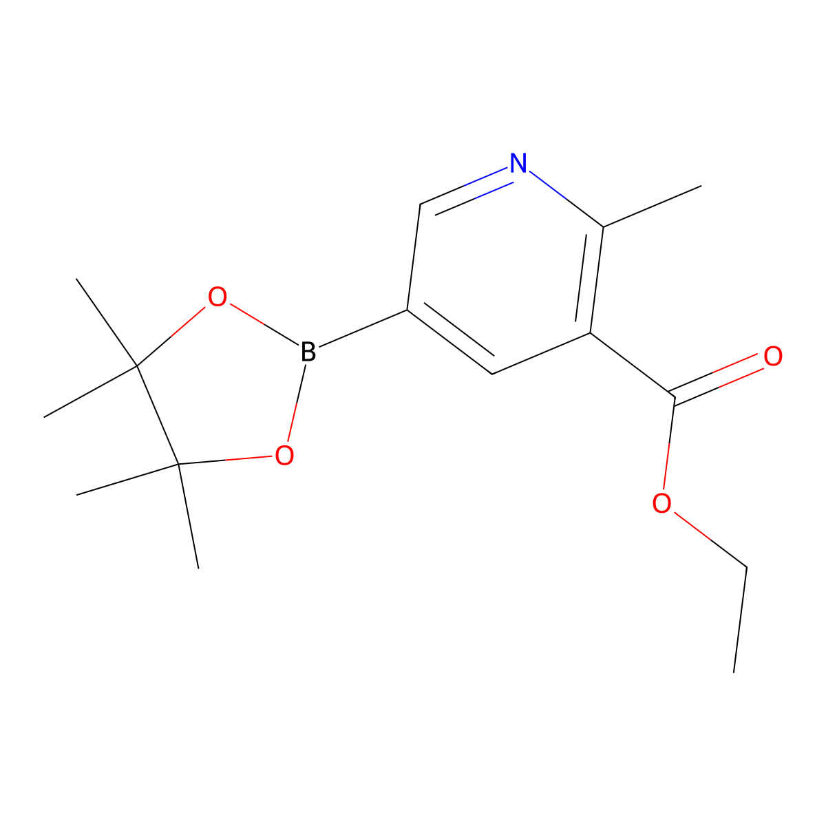 5-(Ethoxycarbonyl)-6-methylpyridine-3-boronic acid, pinacol ester molecular structure, CAS 1150561-58-2
