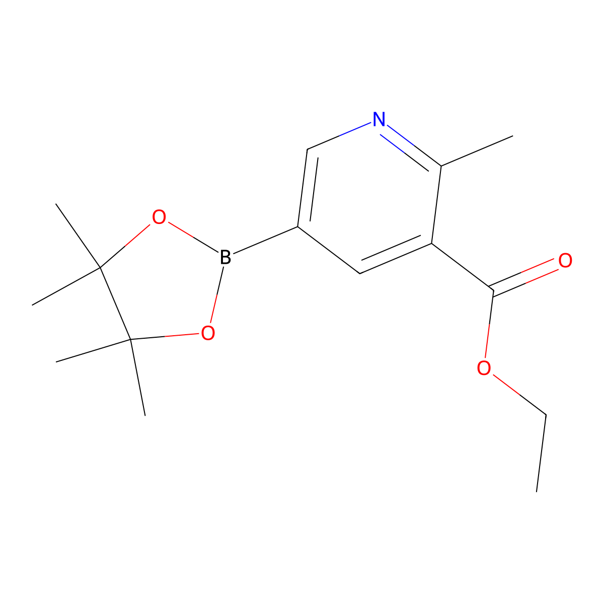 5-(Ethoxycarbonyl)-6-methylpyridine-3-boronic acid, pinacol ester molecular structure, CAS 1150561-58-2