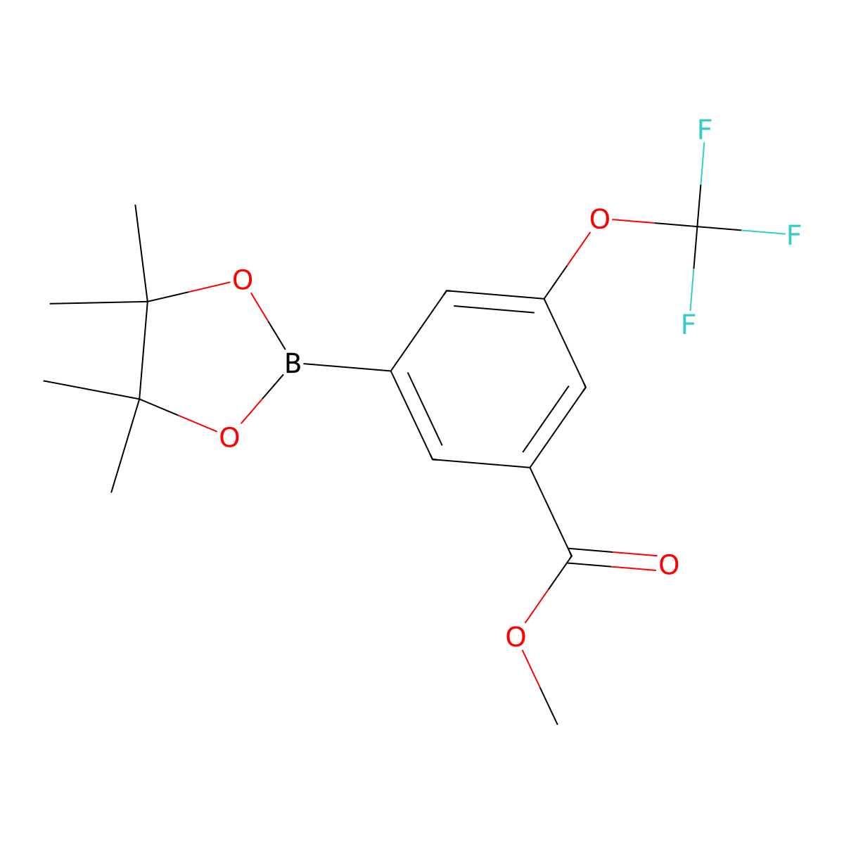 Methyl 3-(4,4,5,5-tetramethyl-1,3,2-dioxaborolan-2-yl)-5-(trifluoromethoxy)benzoate molecular structure, CAS 1150561-63-9