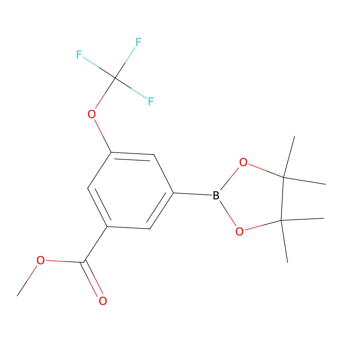 Methyl 3-(4,4,5,5-tetramethyl-1,3,2-dioxaborolan-2-yl)-5-(trifluoromethoxy)benzoate molecular structure, CAS 1150561-63-9