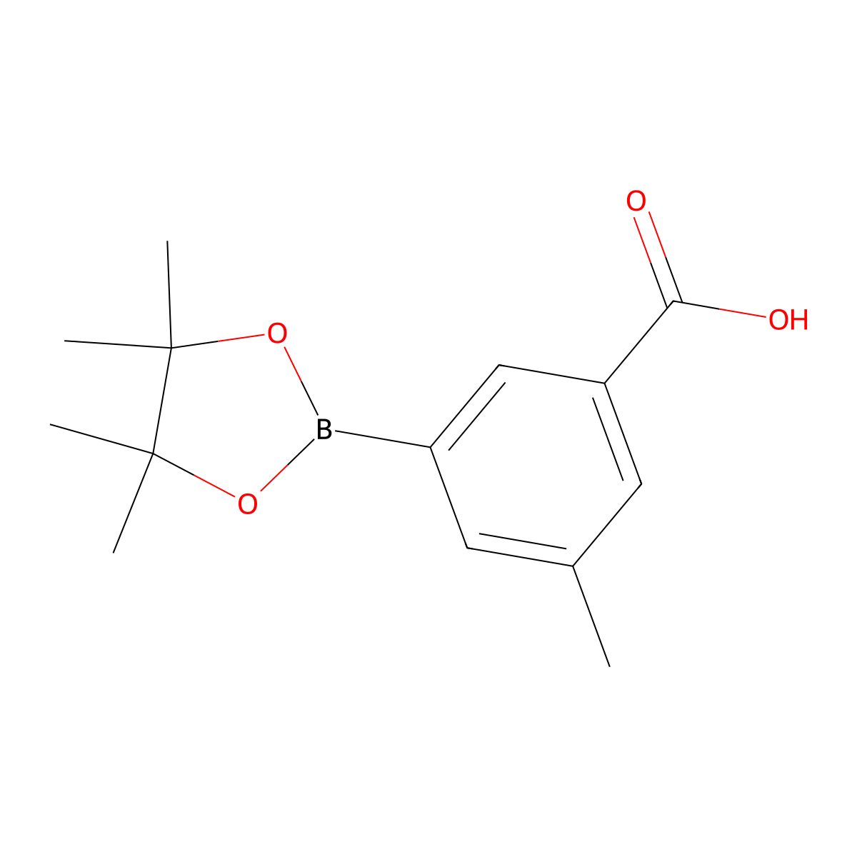 3-Methyl-5-(4,4,5,5-tetramethyl-1,3,2-dioxaborolan-2-yl)benzoic acid molecular structure, CAS 1150561-67-3
