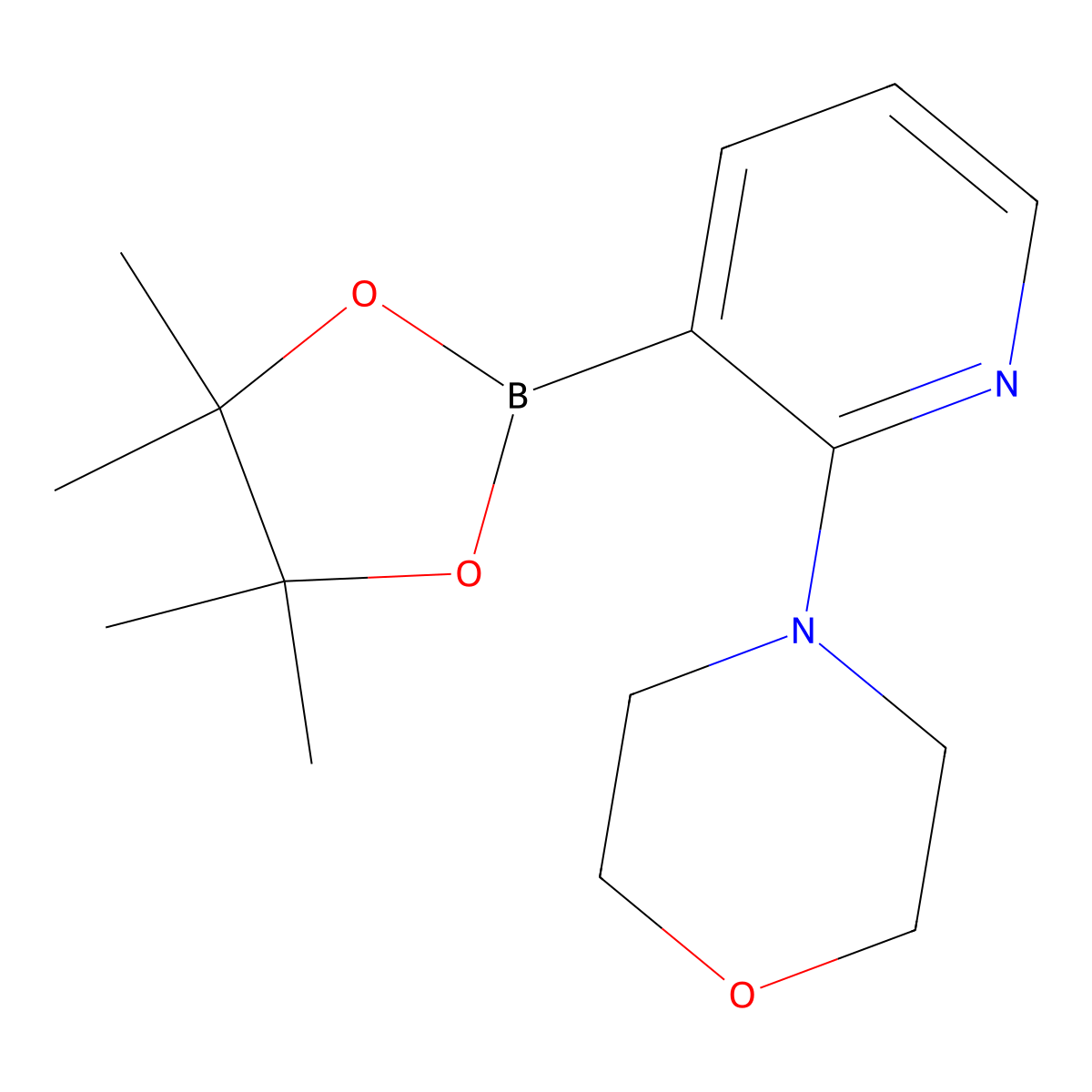 4-(3-(4,4,5,5-Tetramethyl-1,3,2-dioxaborolan-2-yl)pyridin-2-yl)morpholine molecular structure, CAS 1150561-72-0
