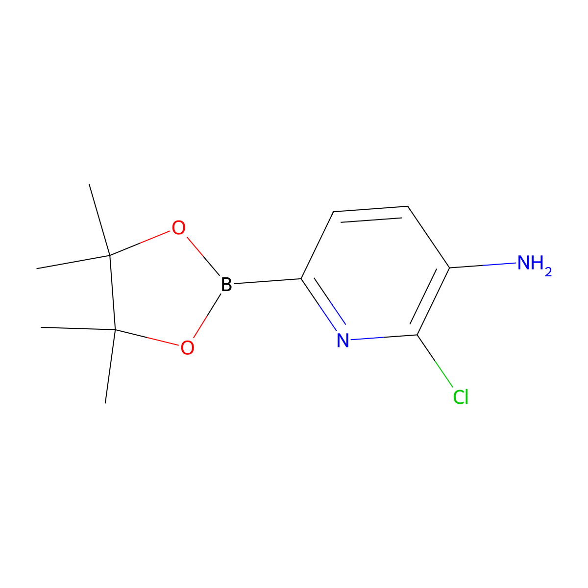 2-Chloro-6-(4,4,5,5-tetramethyl-1,3,2-dioxaborolan-2-yl)pyridin-3-amine molecular structure, CAS 1150561-74-2