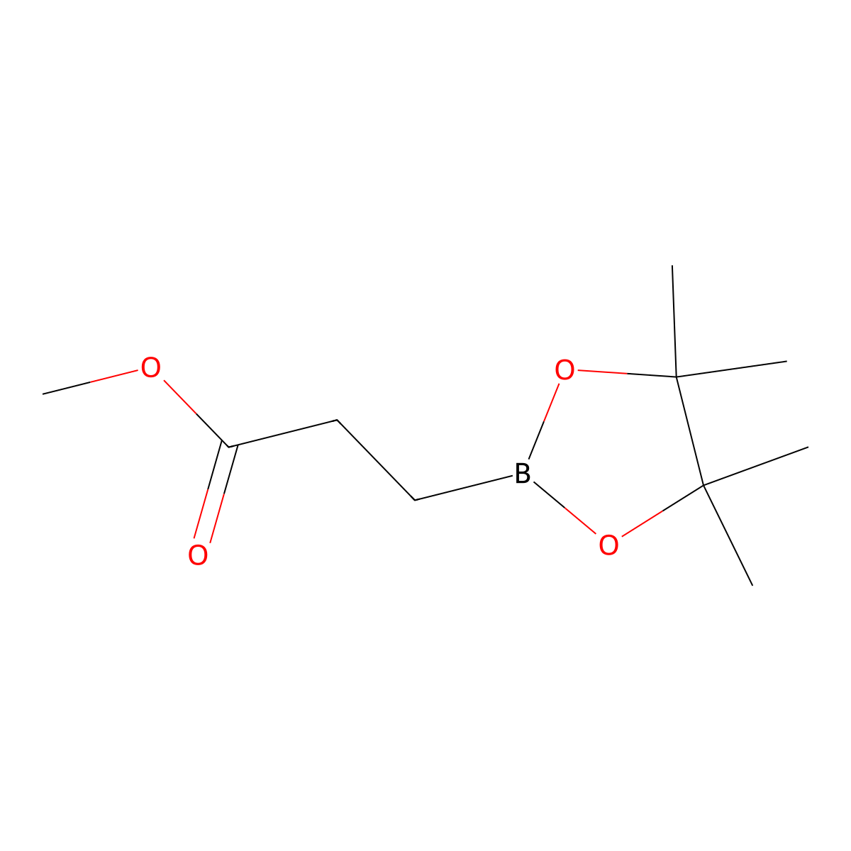 Methyl 3-(4,4,5,5-tetramethyl-1,3,2-dioxaborolan-2-yl)propanoate molecular structure, CAS 1150561-77-5