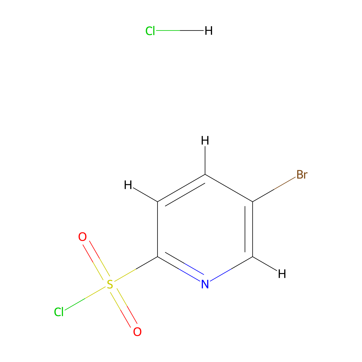 5-Bromopyridine-2-sulfonyl chloride, HCl molecular structure, CAS 1150561-80-0