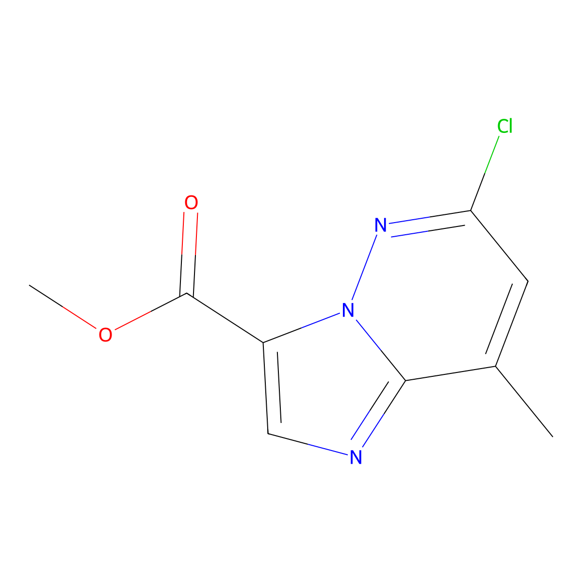 Methyl 6-chloro-8-methylimidazo[1,2-b]pyridazine-3-carboxylate molecular structure, CAS 1150566-87-2