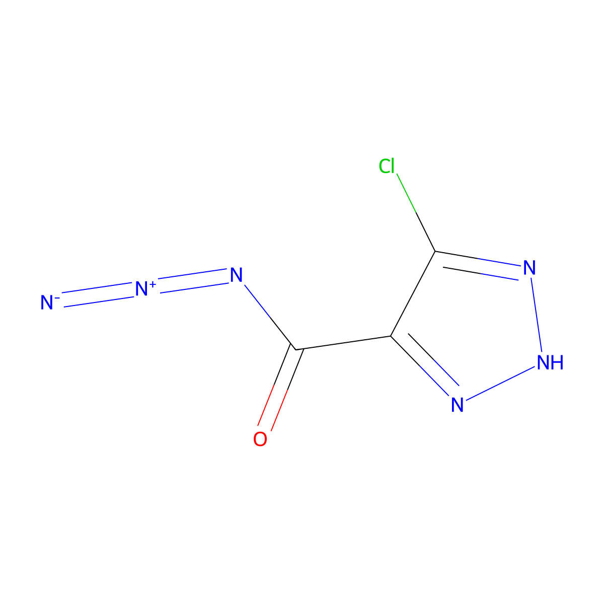 5-chloro-1H-1,2,3-triazole-4-carbonyl azide molecular structure, CAS 115057-46-0
