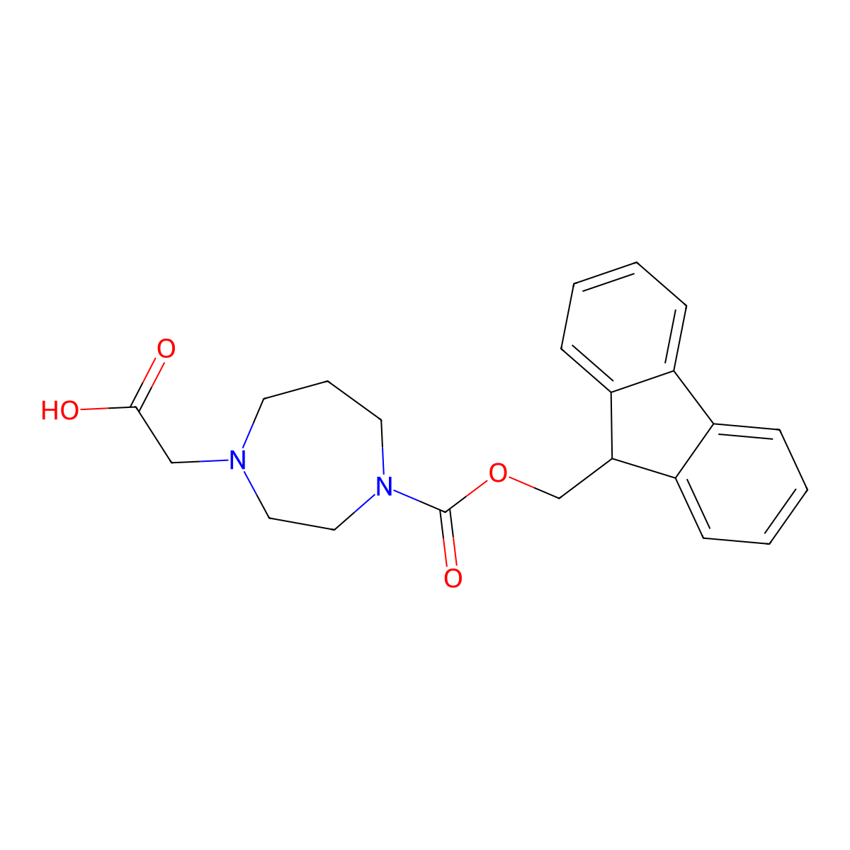 2-(4-{[(9H-fluoren-9-yl)methoxy]carbonyl}-1,4-diazepan-1-yl)acetic acid molecular structure, CAS 1150570-13-0