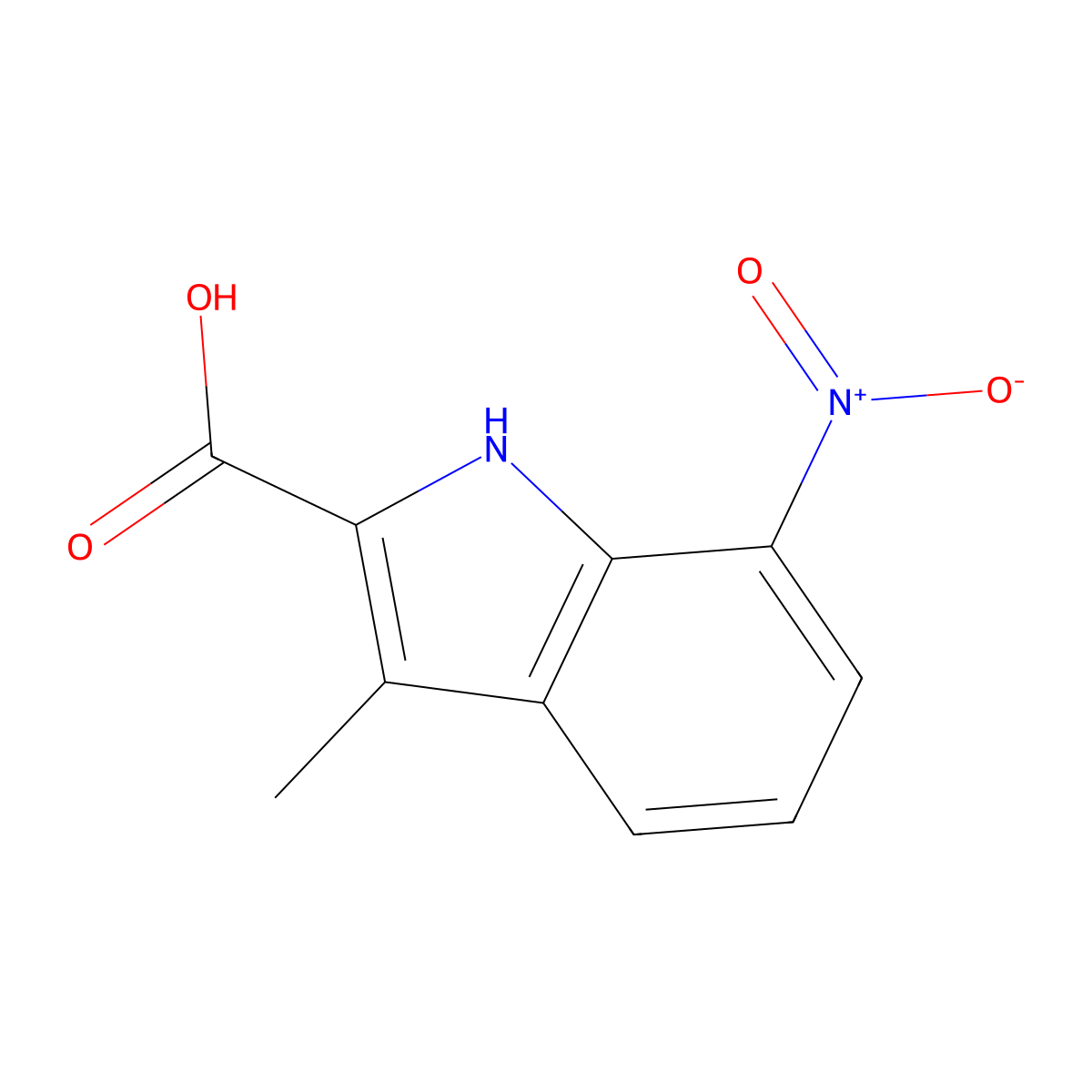 3-Methyl-7-nitro-1H-indole-2-carboxylic acid molecular structure, CAS 115058-18-9