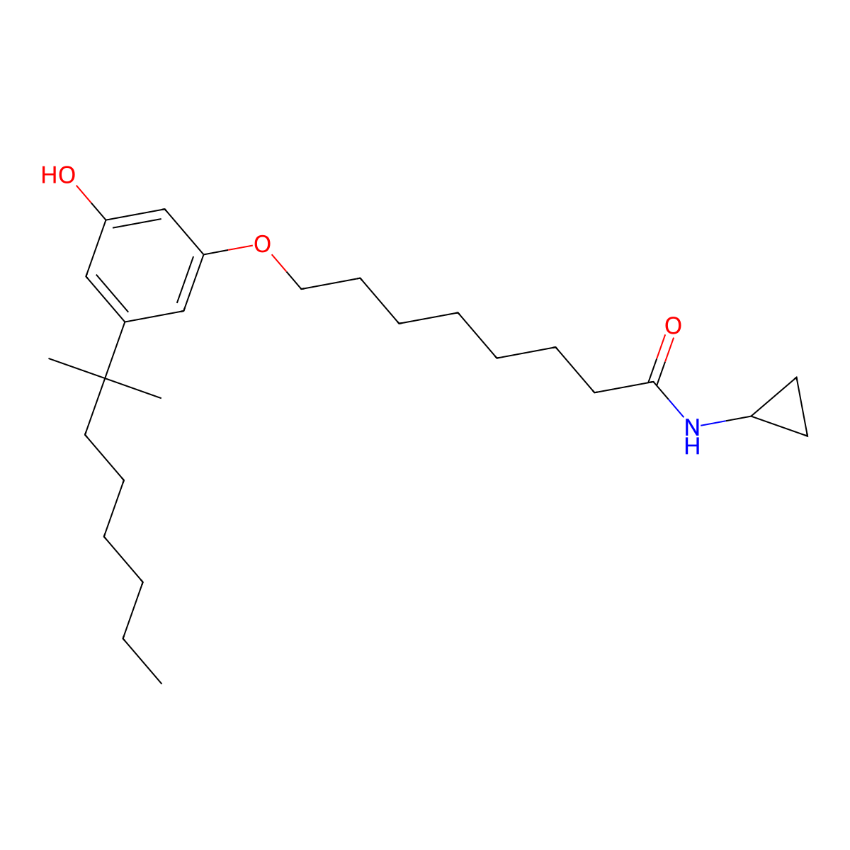 N-cyclopropyl-8-[3-hydroxy-5-(2-methyloctan-2-yl)phenoxy]octanamide molecular structure, CAS 1150586-64-3