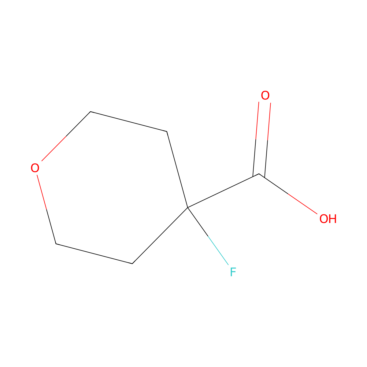 4-Fluorooxane-4-carboxylic acid molecular structure, CAS 1150617-62-1