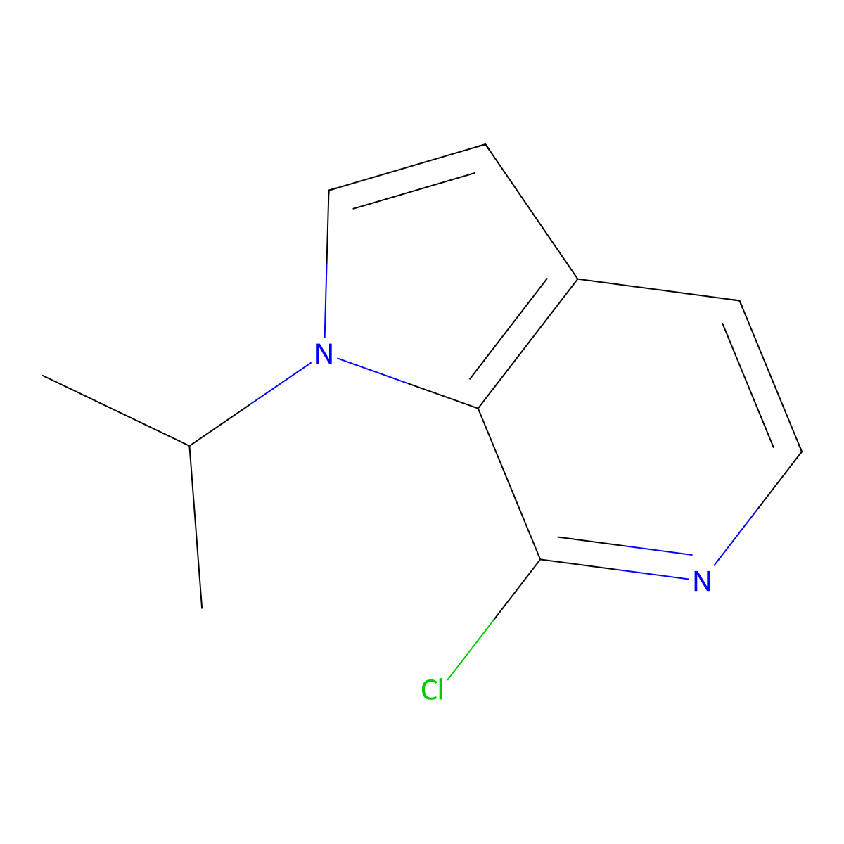 7-chloro-1-isopropyl-1H-pyrrolo[2,3-c]pyridine molecular structure, CAS 1150617-64-3
