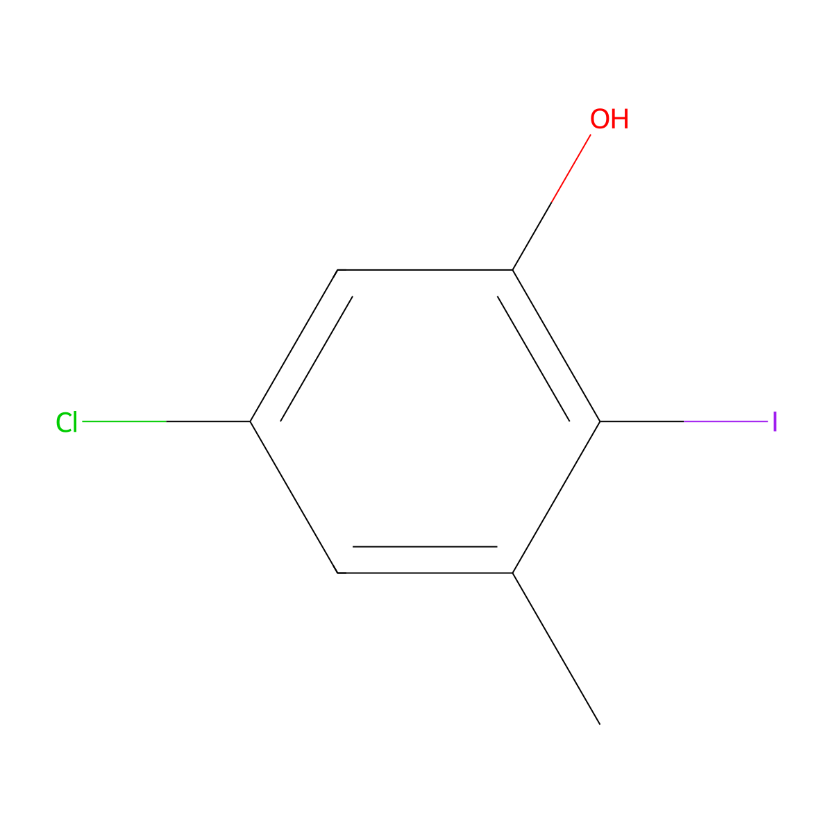 5-Chloro-2-iodo-3-methylphenol molecular structure, CAS 1150617-66-5
