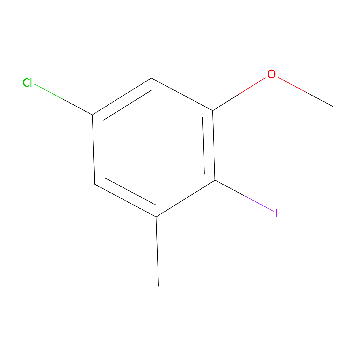 5-Chloro-2-iodo-1-methoxy-3-methylbenzene molecular structure, CAS 1150617-68-7