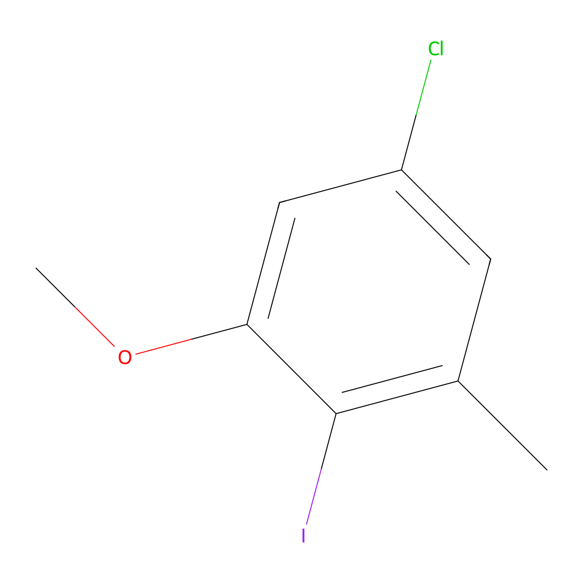 5-Chloro-2-iodo-1-methoxy-3-methylbenzene molecular structure, CAS 1150617-68-7