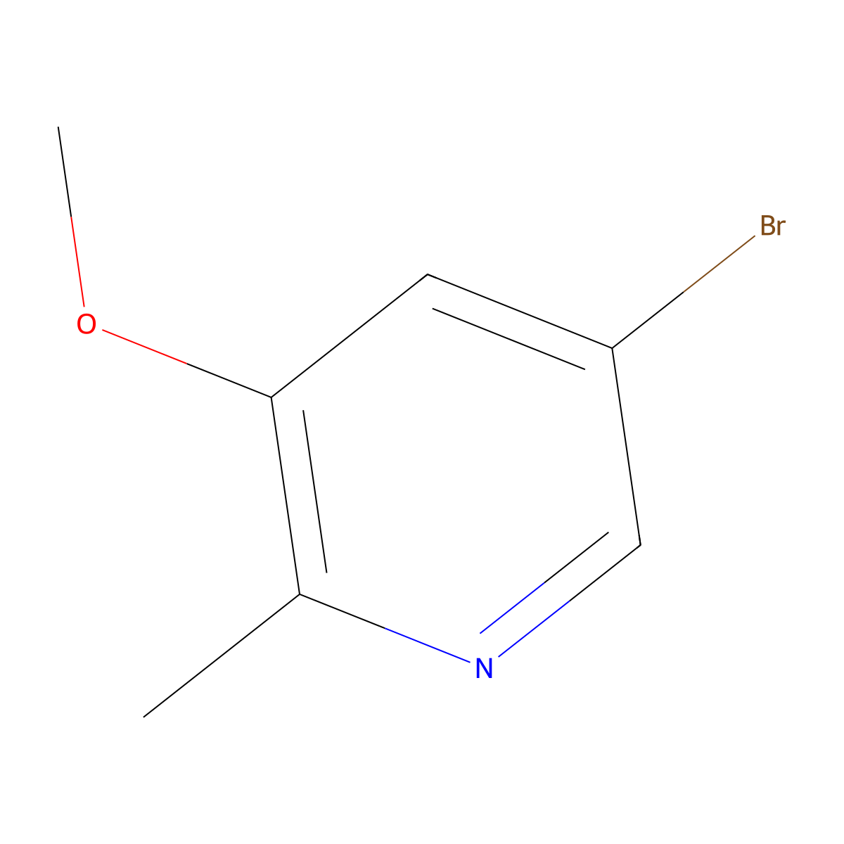 5-Bromo-3-methoxy-2-methylpyridine molecular structure, CAS 1150617-80-3